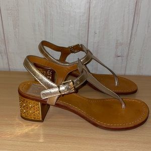 Tory Burch Audra Logo Heel Thong Sandal Women’s Size 5.5